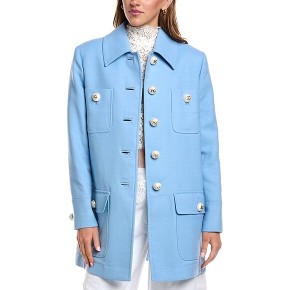 Dolce & Gabbana Womens  Wool Coat, Blue - Picture 1 of 4